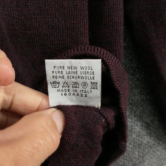 Toscano Men's Pullover Collared Sweater Purple XL Long Sleeve Made in Italy - Picture 9 of 12